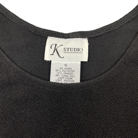 K Studio 16 Black Dress Sleeveless Polyester Spandex - Picture 3 of 4
